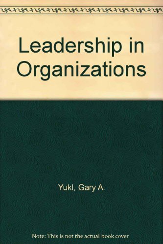 Imagen de archivo de Leadership in Organizations a la venta por Wonder Book