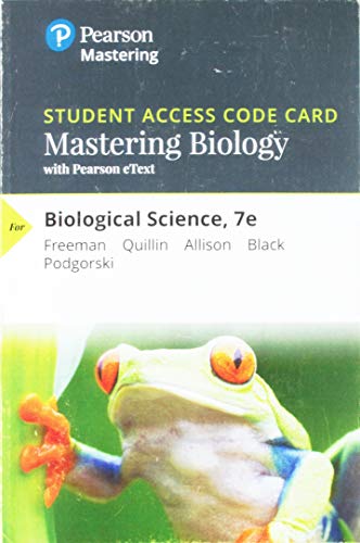 9780135276587: Mastering Biology with Pearson eText -- Standalone Access Card -- for Biological Science (7th Edition)