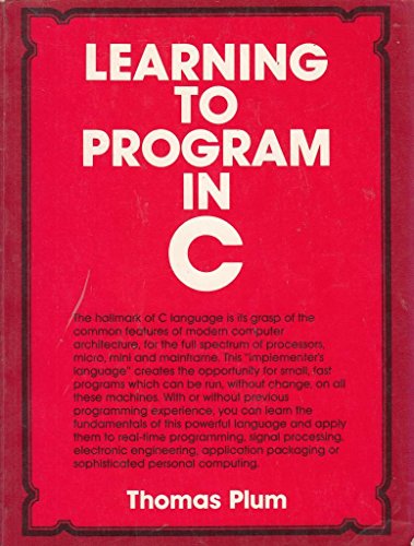 Beispielbild fr Learning to Program in C zum Verkauf von Wonder Book