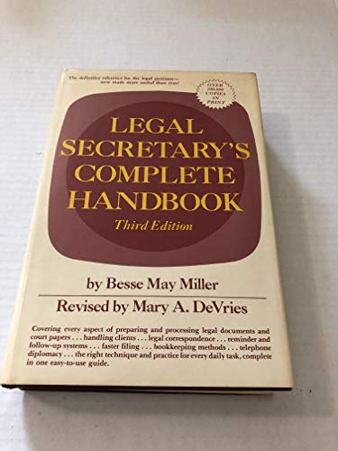 Beispielbild fr Legal Secretarys Complete Handbook zum Verkauf von Hawking Books