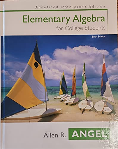 Elementary Algebra for College Students (9780135288948) by Allen R. Angel