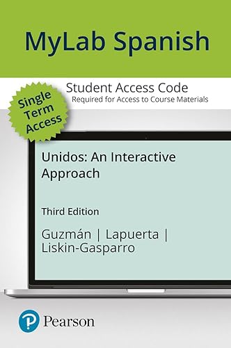 Imagen de archivo de MyLab Spanish with Pearson eText -- Access Card -- for Unidos: An Interactive Approach a la venta por Buchpark