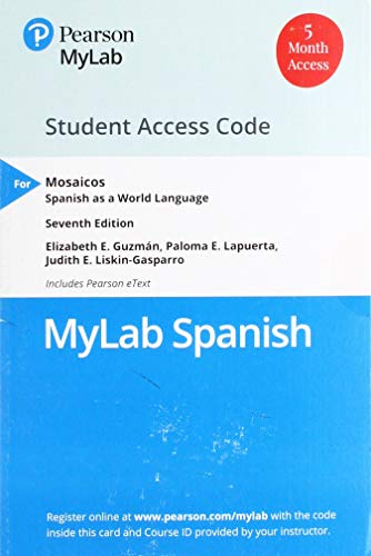 Imagen de archivo de MLM MyLab Spanish with Pearson eText for Mosaicos: Spanish as a World Language -- Access Card (Single Semester) (7th Edition) a la venta por jasonybooks