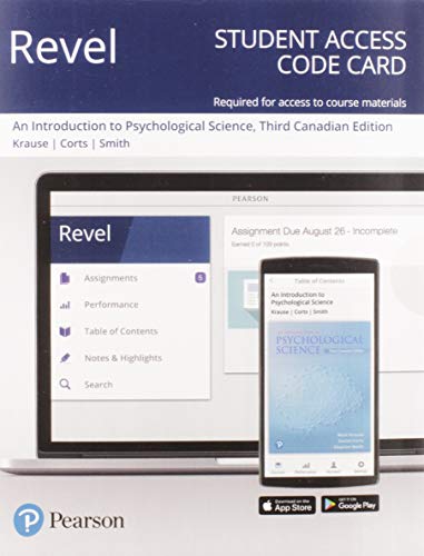 Imagen de archivo de Revel -- Access Card -- for An Introduction to Psychological Science, Third Canadian Edition a la venta por Books Unplugged