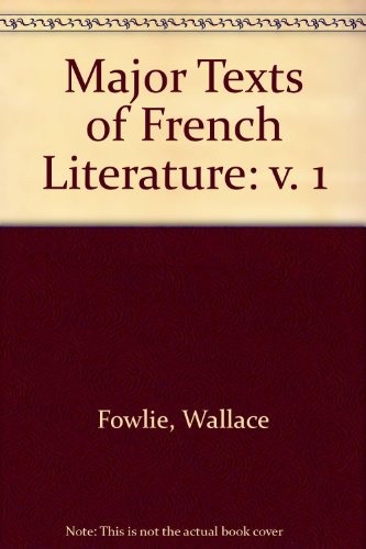 Stock image for The Major Texts of French Literature for sale by Better World Books