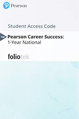 Beispielbild fr Pearson Career Success: 1-Year National -- Foliotek ePortfolio Standalone Access Card zum Verkauf von BooksRun