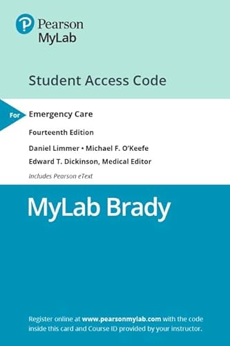 Beispielbild fr MyLab BRADY with Pearson eText -- Access Card -- for Emergency Care zum Verkauf von SGS Trading Inc