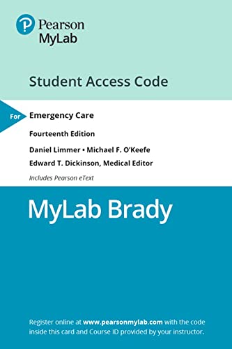 9780135479148: MyLab BRADY with Pearson eText Access Card for Emergency Care