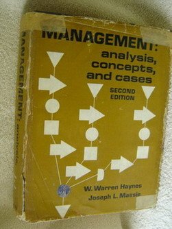 Imagen de archivo de Management - Analysis, Concepts and Cases a la venta por Bibliohound