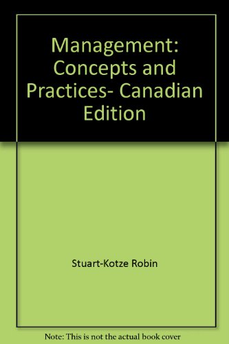 Management: Concepts and Practices, Canadian Edition (9780135489598) by Robbins, Stephen P.