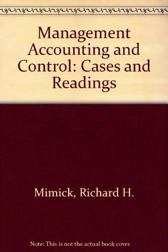 Stock image for Management Accounting and Control: Cases and Readings for sale by Anybook.com