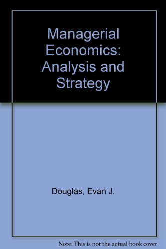 Stock image for Managerial Economics: Analysis and Strategy for sale by medimops