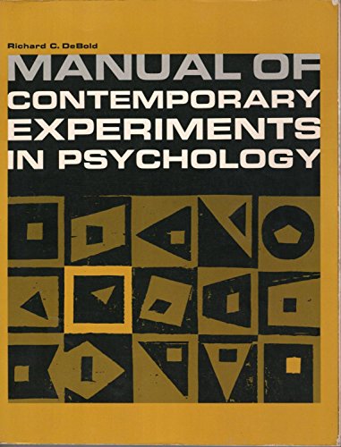 9780135533390: Manual of Contemporary Experiments in Psychology