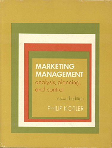 Beispielbild fr Marketing Management : Analysis, Planning and Control zum Verkauf von Better World Books