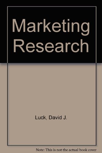 Stock image for Marketing Research: David Johnston Luck (Binding Unknown, 1982) for sale by The Yard Sale Store