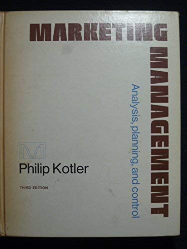 9780135579596: Marketing Management: Analysis, Planning and Control