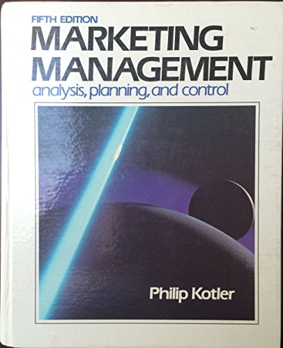 Beispielbild fr Marketing Mamagement Analysis, Planning, and Control zum Verkauf von The Book Cellar, LLC