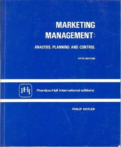 Stock image for Marketing Management: Analysis, Planning and Control for sale by WorldofBooks