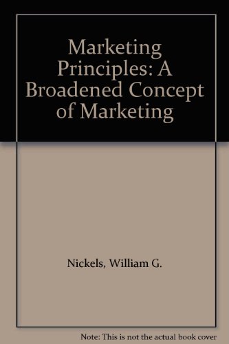 Beispielbild fr Marketing Principles: A Broadened Concept of Marketing zum Verkauf von Kennys Bookshop and Art Galleries Ltd.