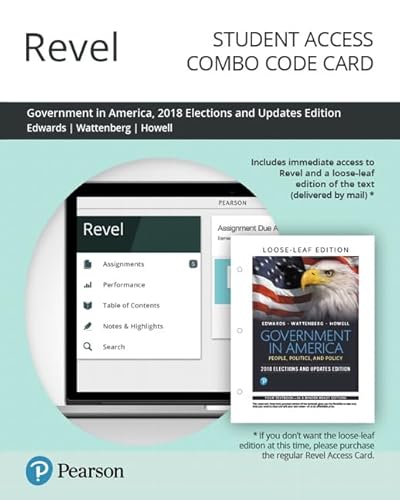 Stock image for Revel for Government in America: People, Politics, and Policy, 2018 Elections and Updates Edition -- Combo Access Card for sale by Textbooks_Source