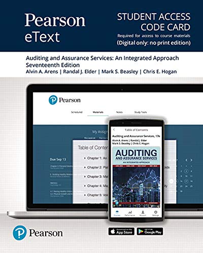 Imagen de archivo de Pearson eText for Auditing and Assurance Services -- Access Card (NEW!!) a la venta por BookHolders