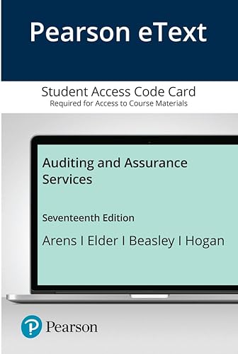Stock image for Pearson eText for Auditing and Assurance Services -- Access Card (NEW!!) for sale by BookHolders