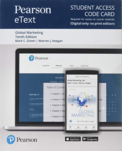 Beispielbild fr Global Marketing Pearson Etext Access Card zum Verkauf von Buchpark