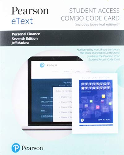 Imagen de archivo de Pearson eText for Personal Finance -- Combo Access Card (7th Edition) a la venta por DFTP Holdings