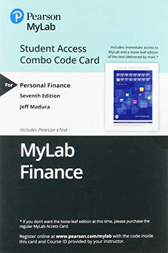 Imagen de archivo de MyLab Finance for Personal Finance -- Combo Access Card a la venta por TextbookRush