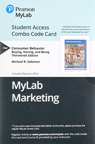 Stock image for MyLab Marketing with Pearson eText -- Combo Access Card -- for Consumer Behavior: Buying, Having, Being for sale by Textbooks_Source