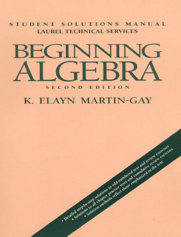 9780135683873: Beginning Algebra: Student Solutions Manual