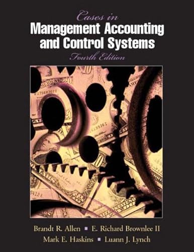 Imagen de archivo de Cases in Management Accounting and Control Systems a la venta por Better World Books