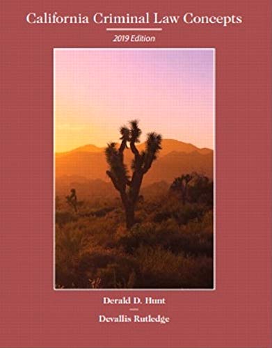 Beispielbild fr California Criminal Law Concepts; 2019 Edition zum Verkauf von HPB-Red