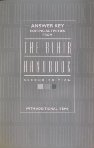 Stock image for Editing Activities From The Blair Handbook (ANSWER KEY) for sale by GuthrieBooks
