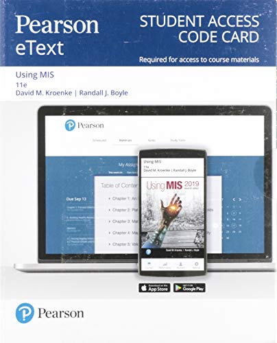 Beispielbild fr Pearson eText Using MIS -- Access Card zum Verkauf von Textbooks_Source
