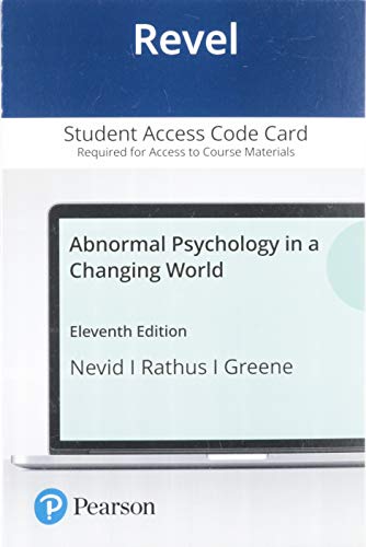 Beispielbild fr Abnormal Psychology in a Changing World -- Revel Access Code zum Verkauf von Facetextbooks