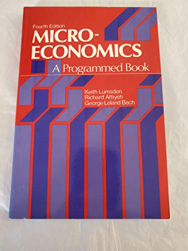 Imagen de archivo de Microeconomics: A Programmed Book a la venta por LIVREAUTRESORSAS
