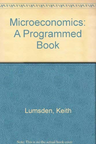Stock image for Microeconomics: A Programmed Book for sale by HPB-Red