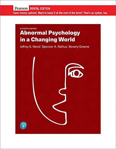 Stock image for Abnormal Psychology in a Changing World [RENTAL EDITION] for sale by BooksRun