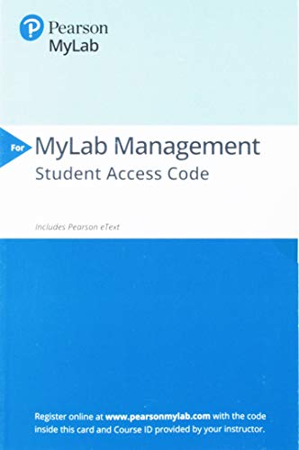 Beispielbild fr 2019 MyLabManagement with Pearson eText --Standalone Access Card-- for Essentials of Organizational Behavior zum Verkauf von Better World Books