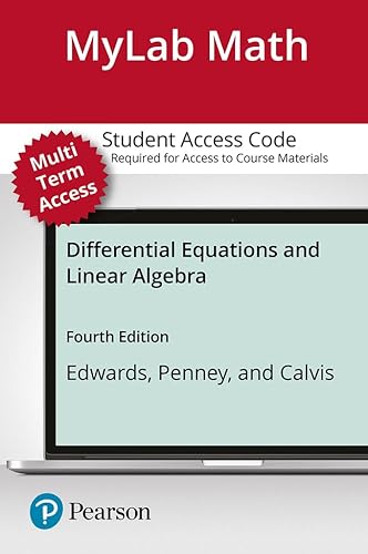 Beispielbild fr MyLab Math with Pearson eText - 24-Month Standalone Access Card - for Differential Equations and Linear Algebra - MyLab Math Update zum Verkauf von Textbooks_Source