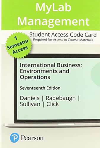 Imagen de archivo de International Business -- MyLab Management with Pearson eText Access Code a la venta por Textbooks_Source