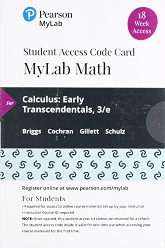 Imagen de archivo de MyLab Math with Pearson eText -- 18 Week Standalone Access Card -- for Calculus: Early Transcendentals a la venta por jasonybooks