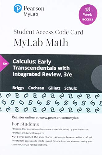 Imagen de archivo de Calculus: Early Transcendentals with Integrated Review -- MyLab Math with Pearson eText Access Code a la venta por Textbooks_Source