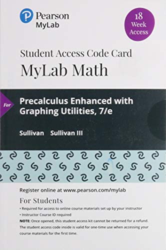 Stock image for MyLab Math with Pearson eText -- 18 Week Standalone Access Card -- for Precalculus Enhanced with Graphing Utilities for sale by jasonybooks