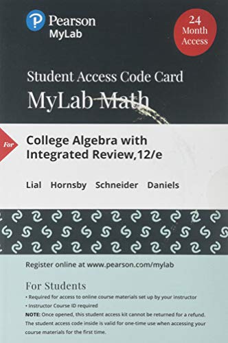 Beispielbild fr College Algebra with Integrated Review -- MyLab Math with Pearson eText zum Verkauf von Textbooks_Source