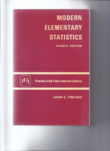 Stock image for Modern Elementary Statistics. Fourth Edition for sale by Victoria Bookshop