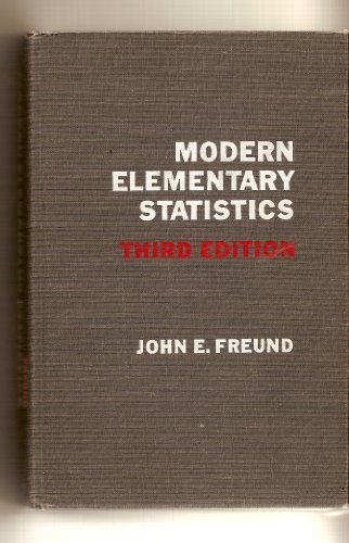 Imagen de archivo de Modern Elementary Statistics 3ED a la venta por Better World Books