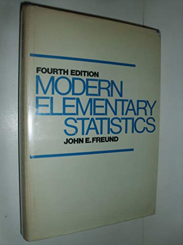 Beispielbild fr Modern elementary statistics zum Verkauf von Wonder Book