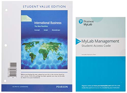 9780135982754: International Business, Student Value Edition + 2019 MyLab Management with Pearson eText -- Access Card Package